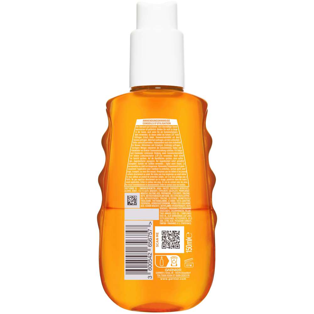 Produktabbildung Garnier Ambre Solaire Sensitive expert+ Water Spray LSF50
