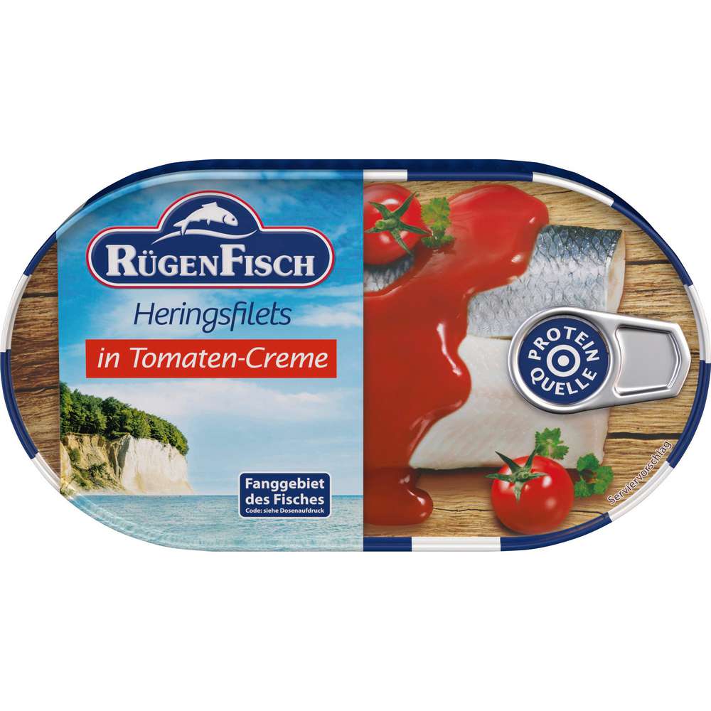 Produktabbildung Rügenfisch Heringsfilets in Tomaten-Creme