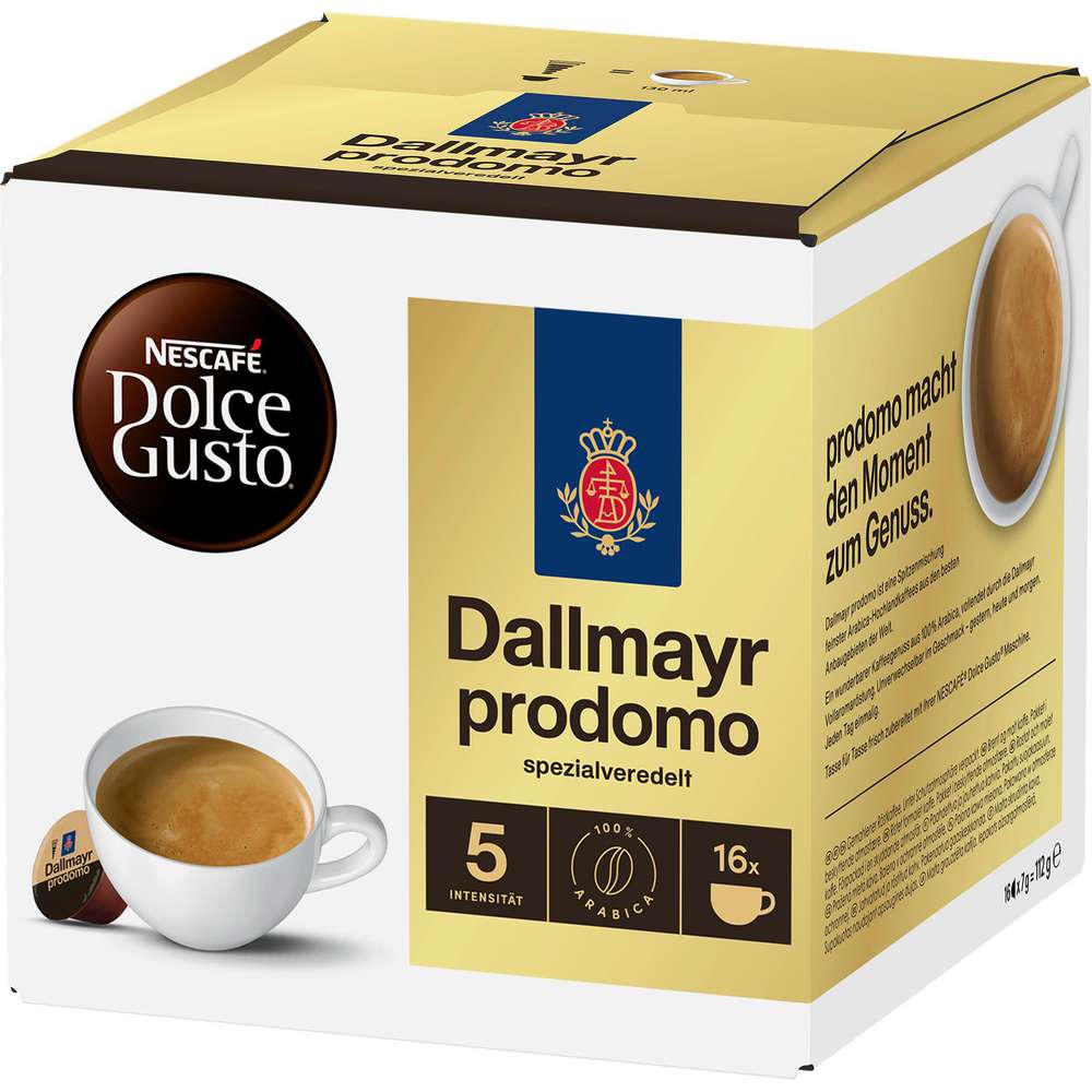 Produktabbildung Nescafe Kaffee Kapseln Dolce Gusto, Dallmayr Prodomo