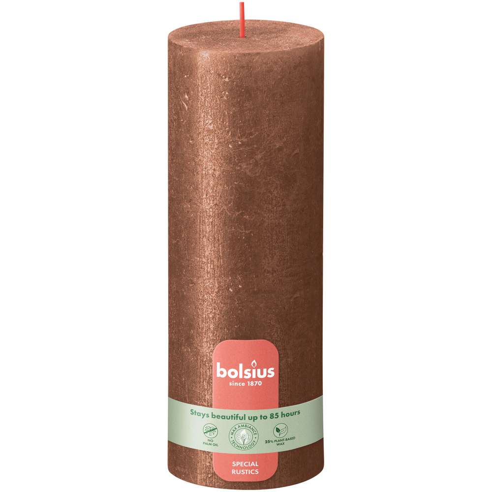 Produktabbildung Bolsius Rustik Kerze Shimmer 19x6,8cm, Kupfer