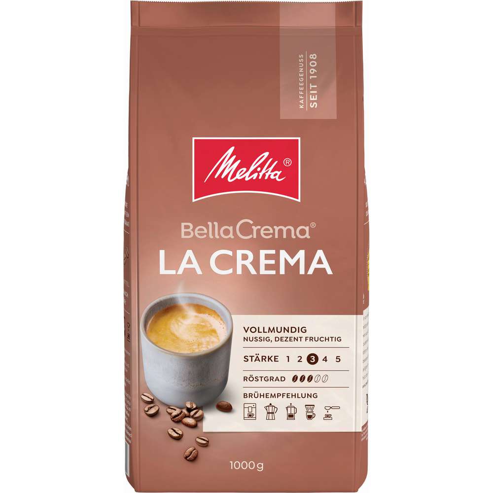 Produktabbildung Melitta Kaffee Bella Crema La Crema, ganze Bohne