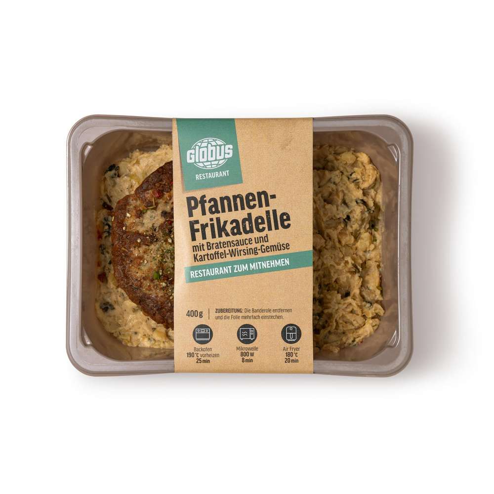 Produktabbildung GLOBUS Frikadelle mit Wirsinggemüse Kartoffeln