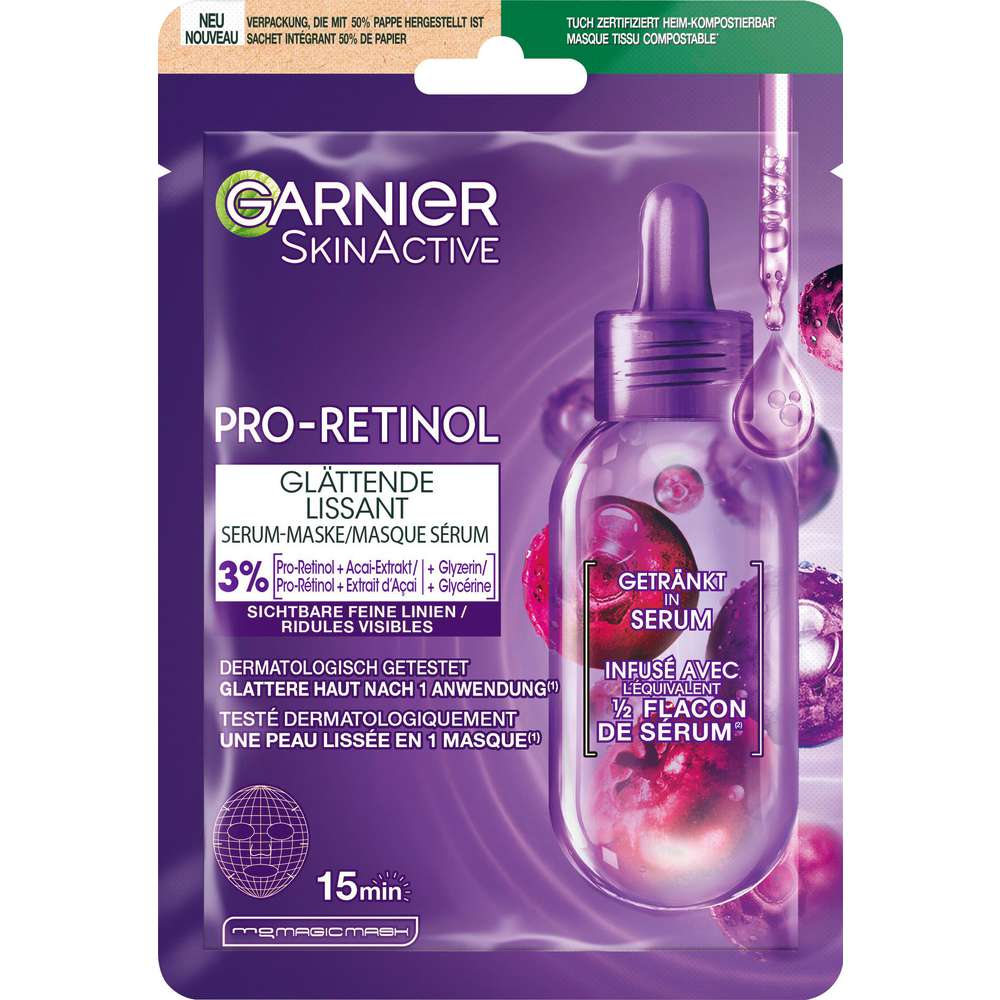Produktabbildung Garnier Skin Active Tuchmaske, Pro-Retinol