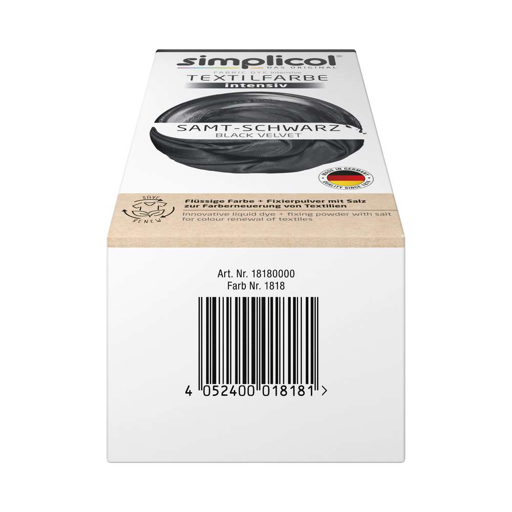 Produktabbildung simplicol Textilfarben intensiv, Samt-Schwarz