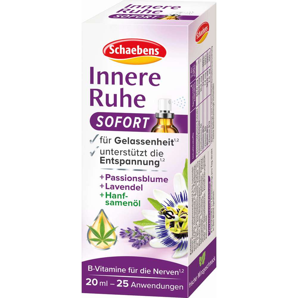 Produktabbildung Schaebens Innere Ruhe, Sofort -Spray + Hanfsamenöl