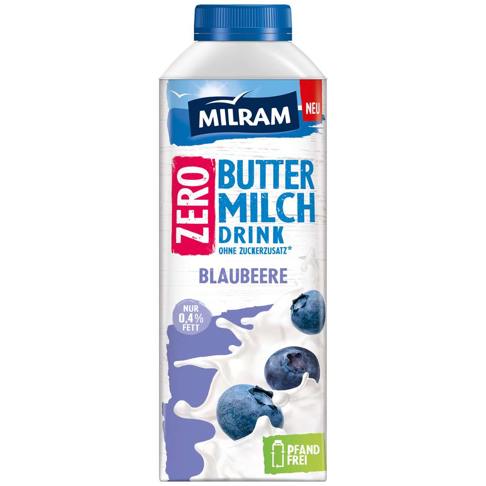 Produktabbildung Milram Buttermilch Drink Zero, Blaubeere 