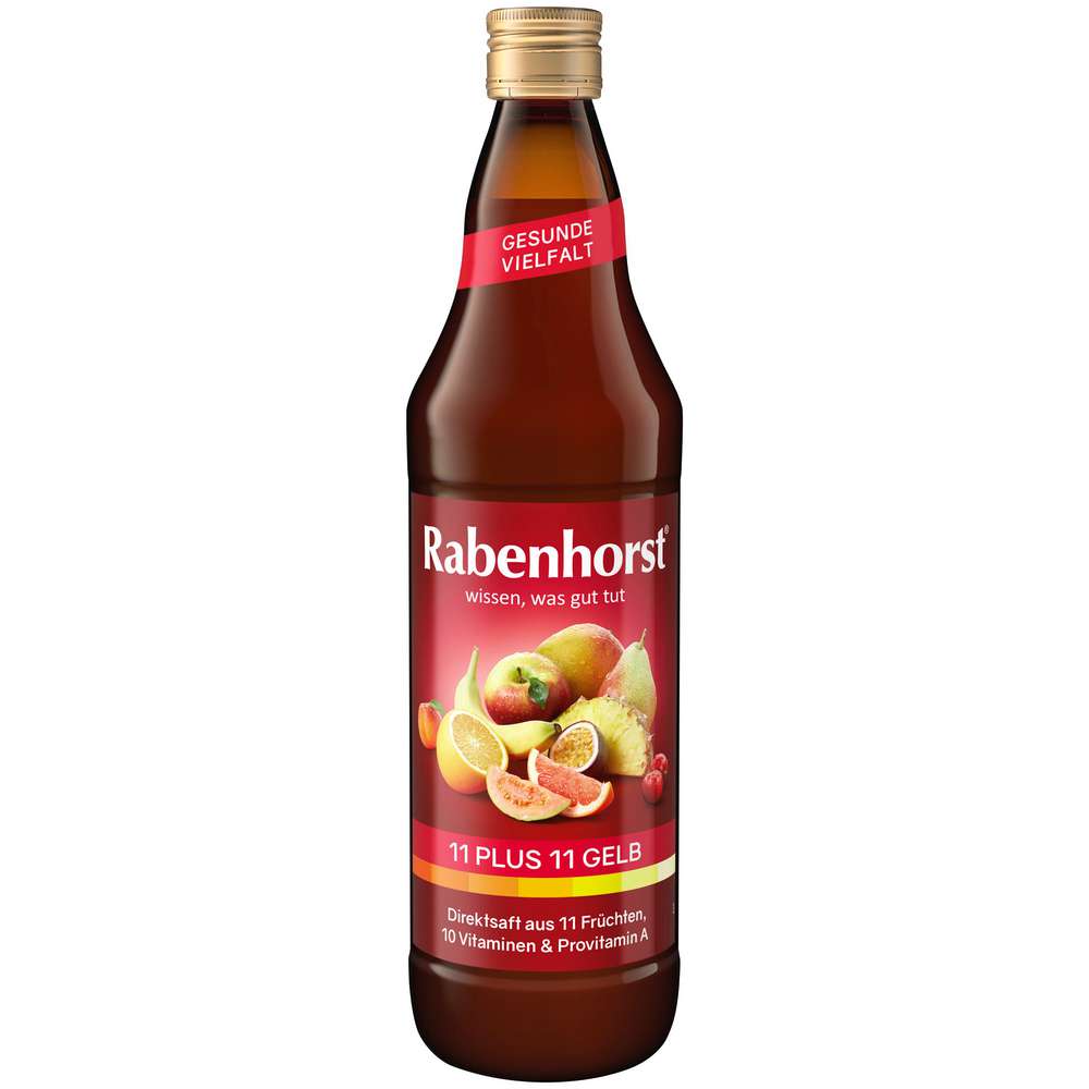 Produktabbildung Rabenhorst 11 Plus 11 Multivitamin-Mehrfruchtsaft, gelb