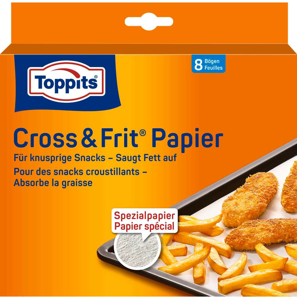 Produktabbildung Toppits Back-und Spezial-Papier Cross & Frit, 8 Stück