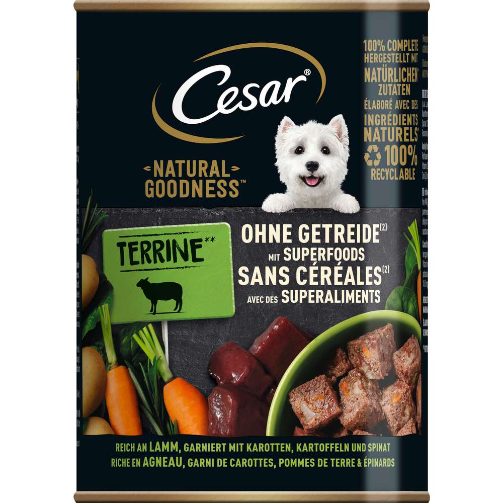 Produktabbildung Cesar Hunde-Nassfutter Natural Goodness, Lamm/Karotte/Kartoffel/Spinat