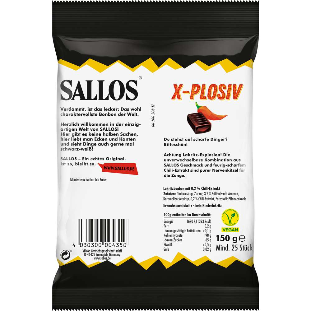 Produktabbildung Sallos Lakritz Bonbons mit Chili-Füllung X-Plosiv