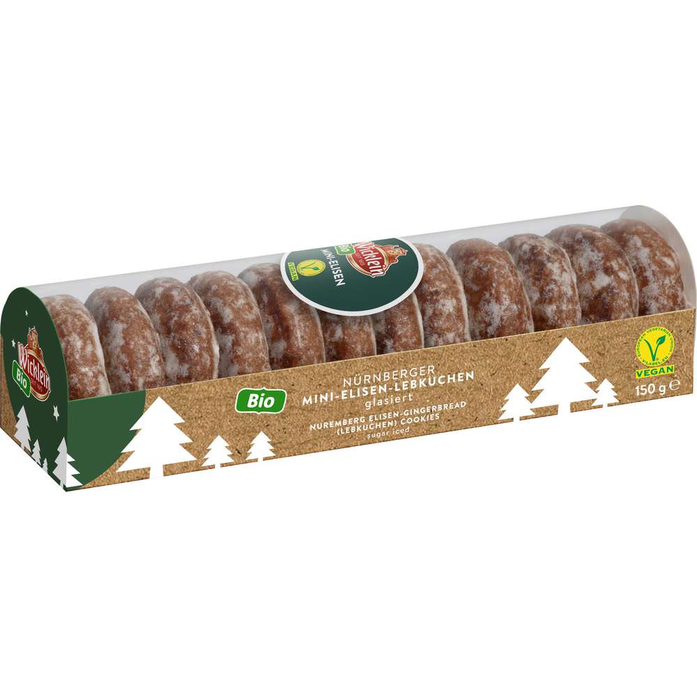 Produktabbildung Wicklein Bio Mini Elisen-Lebkuchen glasiert, vegan