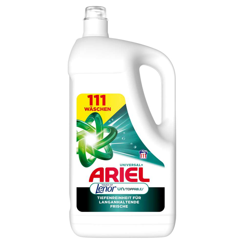 Produktabbildung Ariel Universal-Waschmittel, flüssig, Lenor Unstoppables