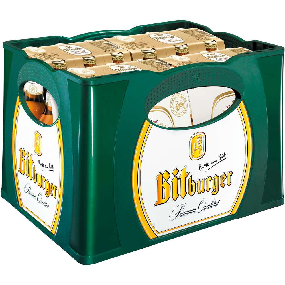 Produktabbildung Bitburger Premium Pilsener Bier, 4,8 % (4x Träger in der Kiste zu je  6x 0,330 Liter)