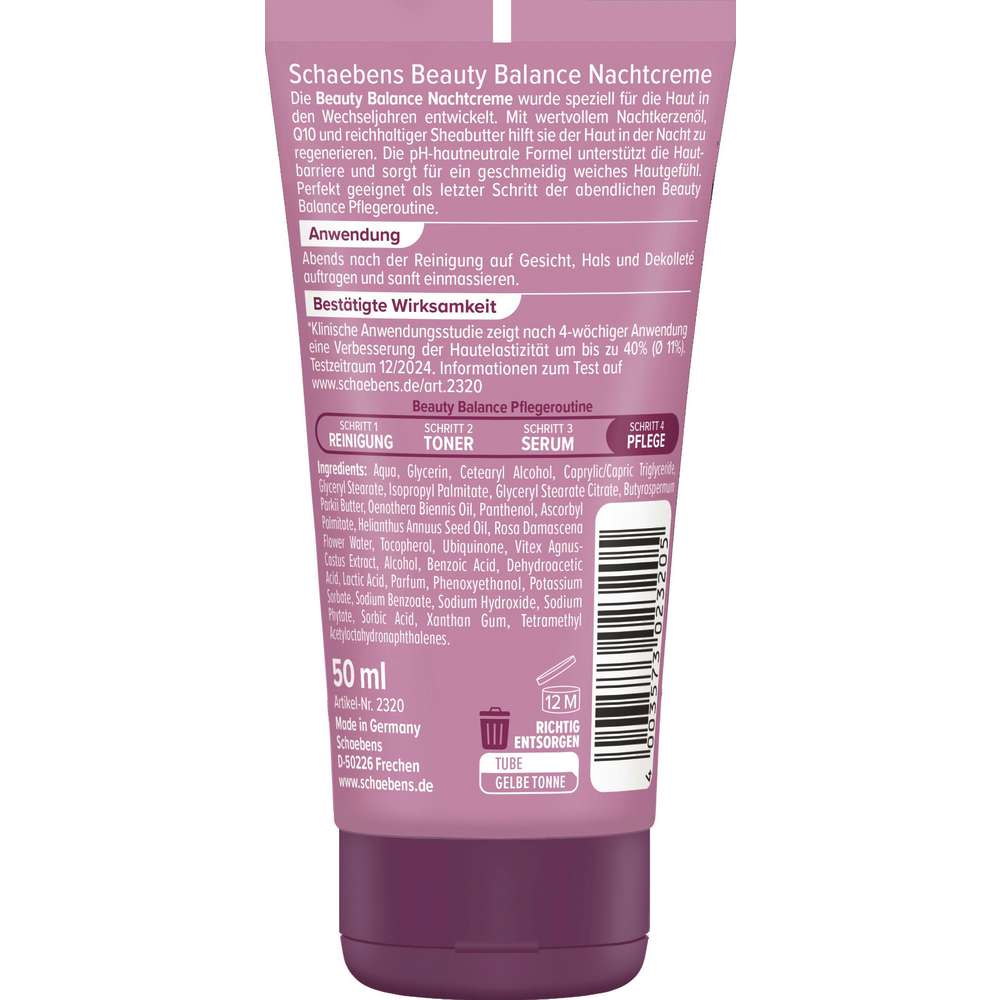 Produktabbildung Schaebens Beauty Balance Nachtcreme, Pflege in den Wechseljahren