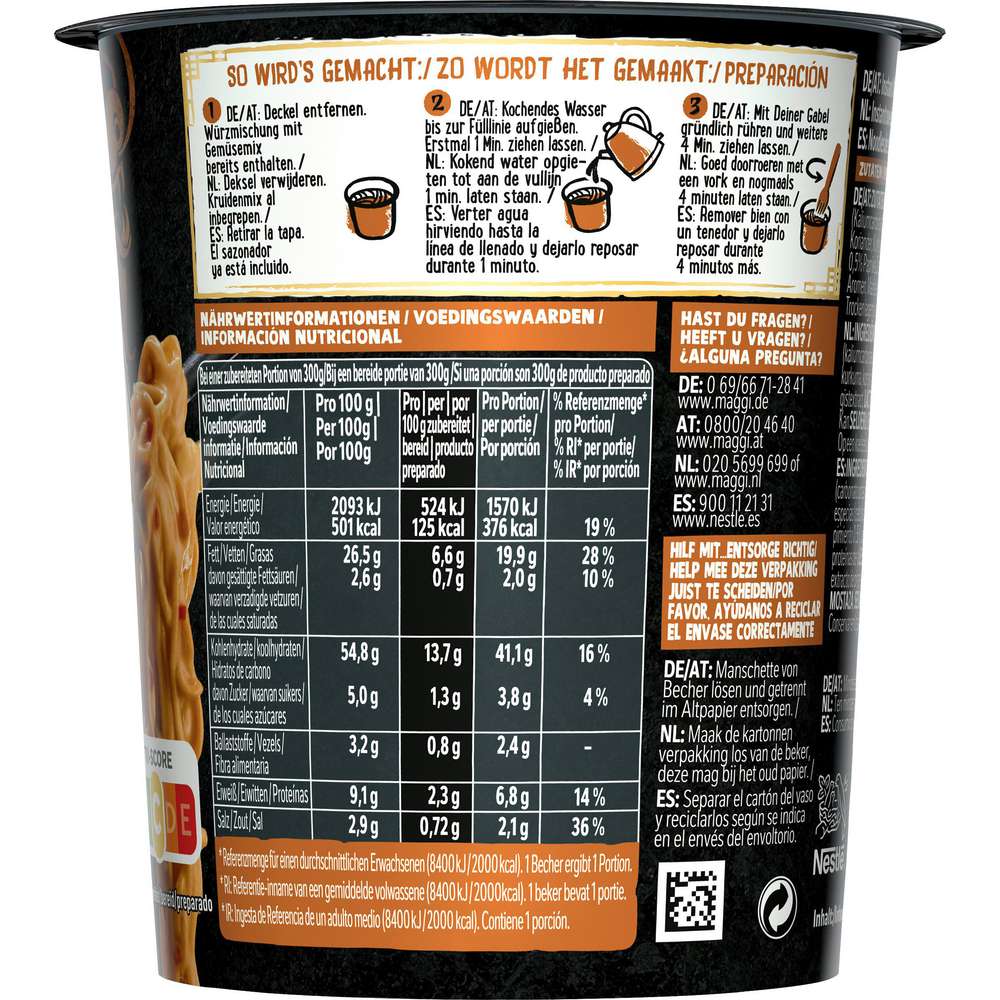 Produktabbildung Maggi Magic Asia Saucy Noodles, Erdnusbutter