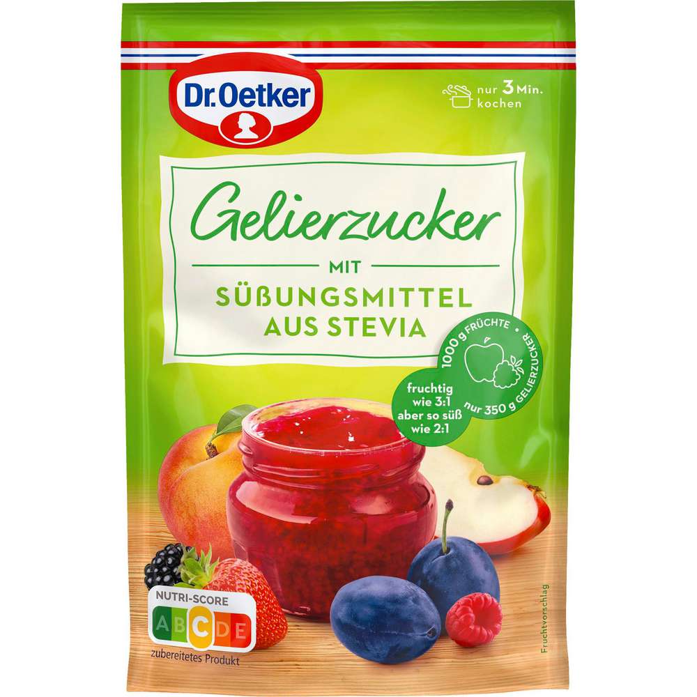 Produktabbildung Dr. Oetker Gelierzucker mit Stevia