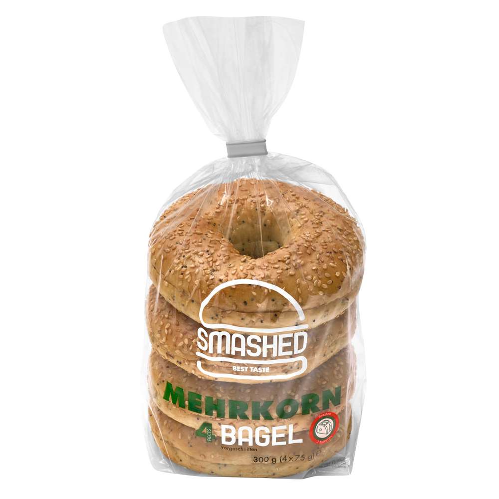 Produktabbildung Dan Cake Smashed Bagels Mehrkorn, 4er Pack