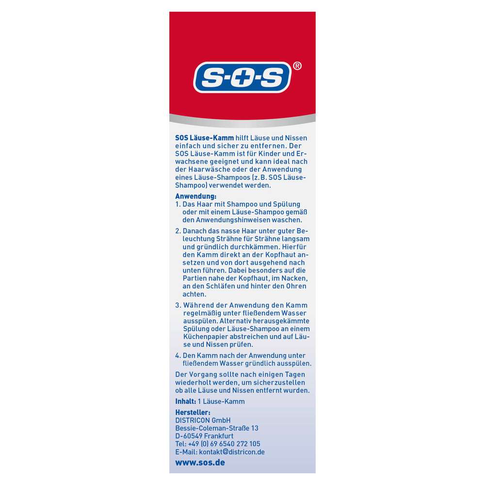 Produktabbildung SOS Läuse-Kamm
