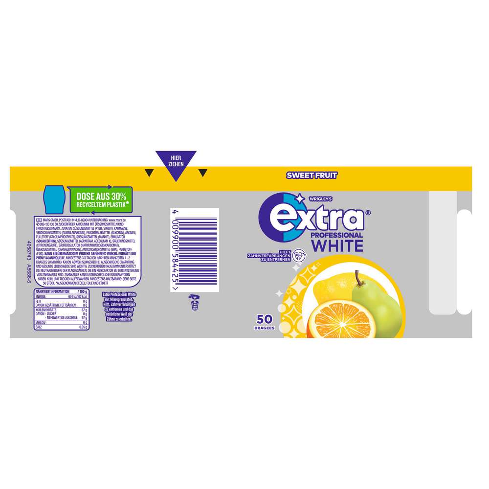 Produktabbildung Wrigley's Kaugummi Extra Professional White, Sweet Fruit