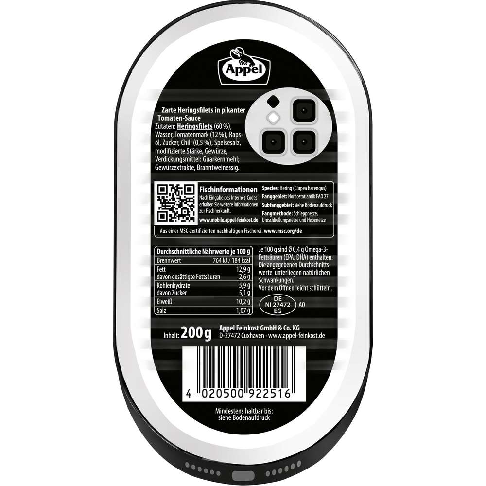 Produktabbildung Appel Heringsfilets Tomatensauce, pikant