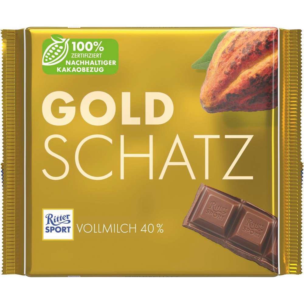 Produktabbildung Ritter Sport Tafelschokolade, Goldschatz
