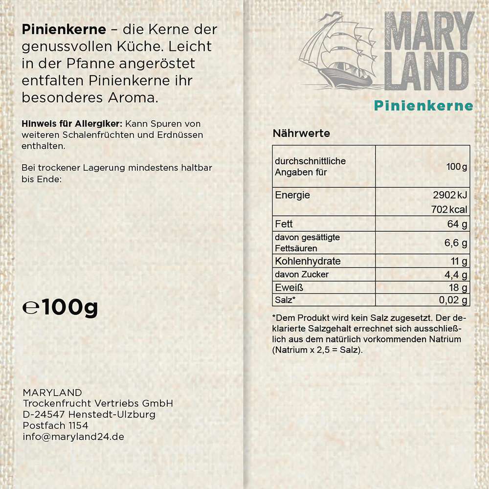 Produktabbildung Maryland Pinienkerne
