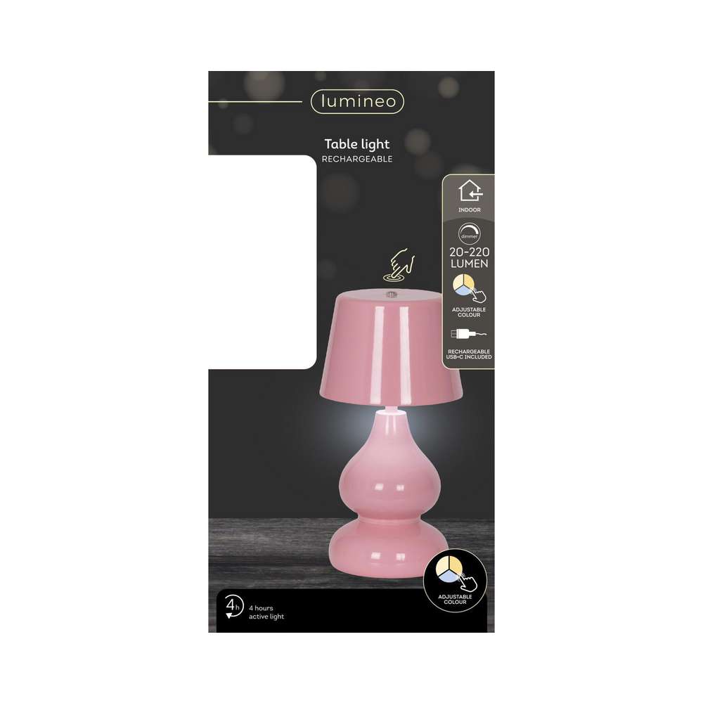 Produktabbildung Kaemingk LED Wiederaufladbare Tischlampe, rosa