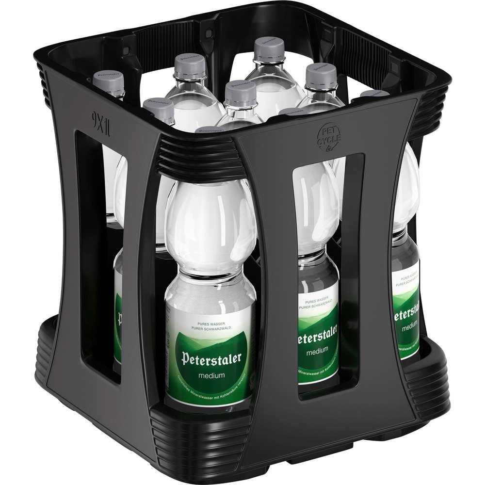 Produktabbildung Peterstaler Quelle Mineralwasser, Medium (9x 1,000 Liter)