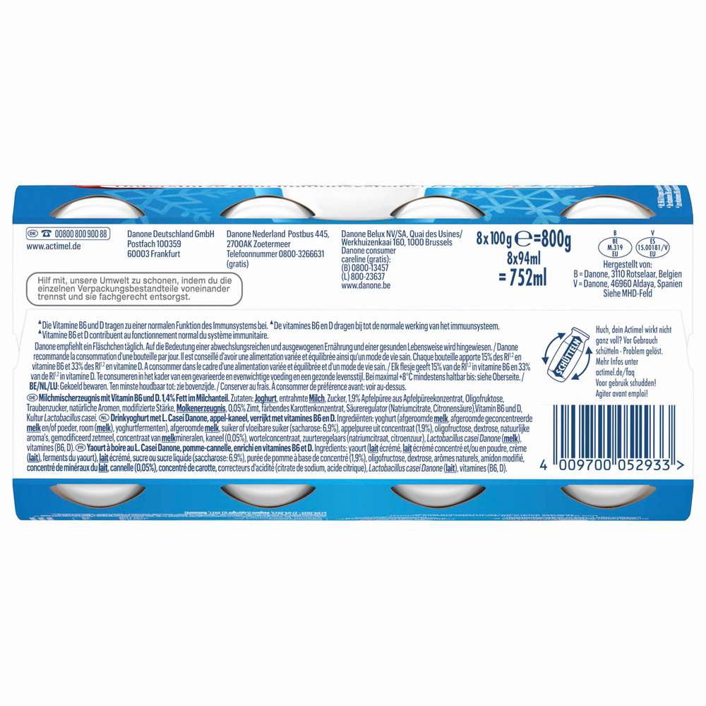 Produktabbildung Danone Actimel Trinkjoghurt, Apfel & Zimt