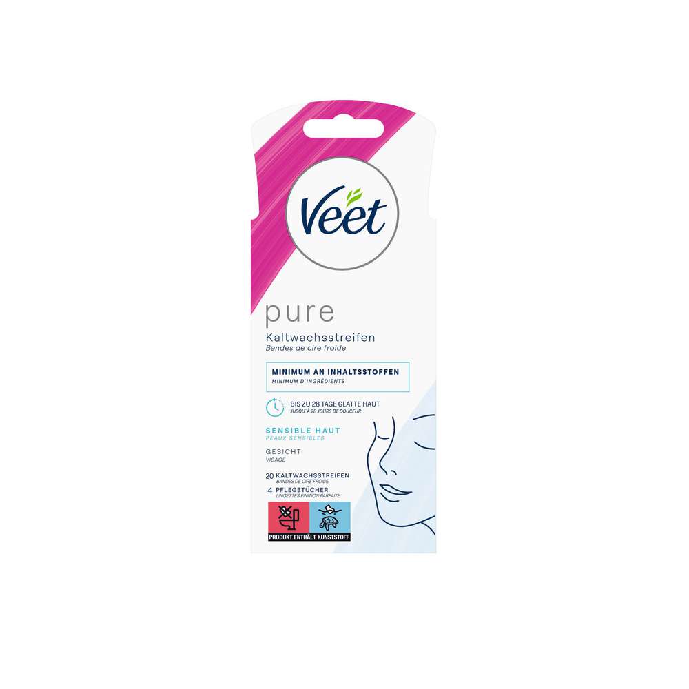 Produktabbildung Veet Kaltwachsstreifen Pure, Gesicht
