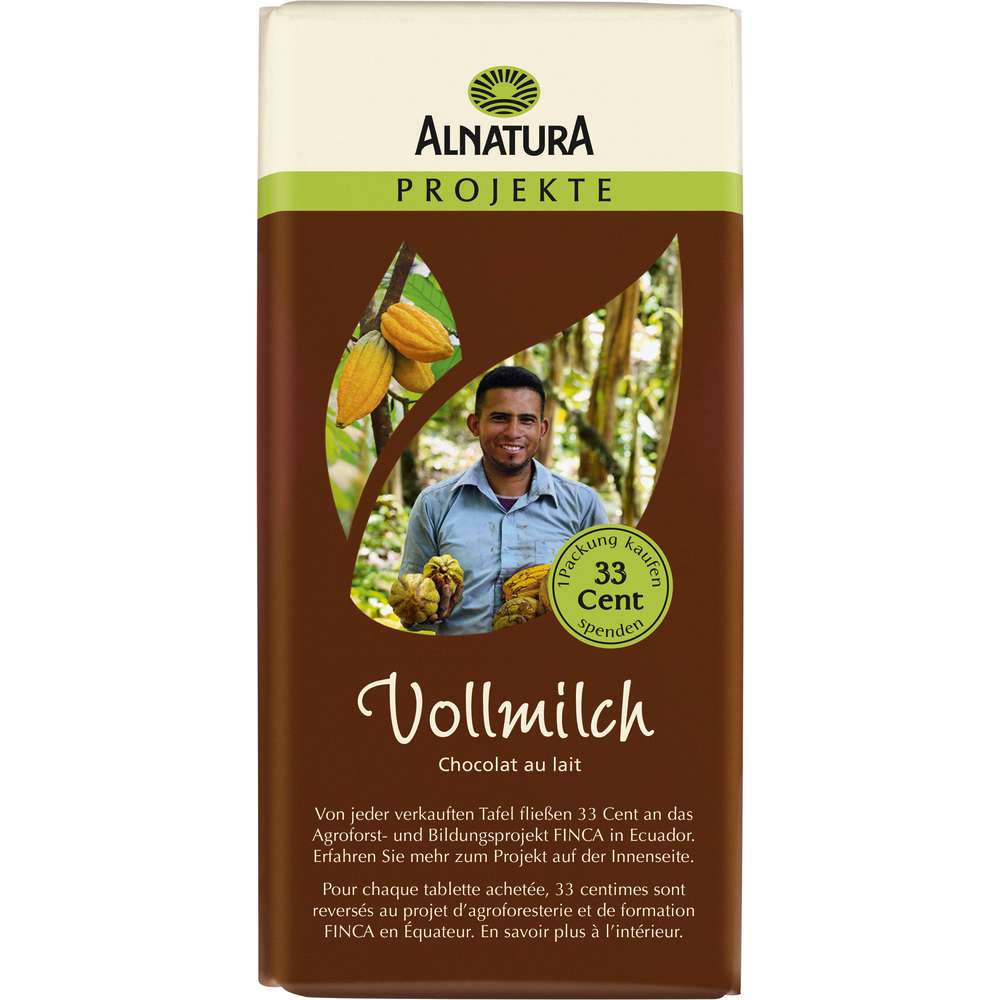 Produktabbildung Alnatura Bio Tafelschokolade, Vollmilch, Projekte
