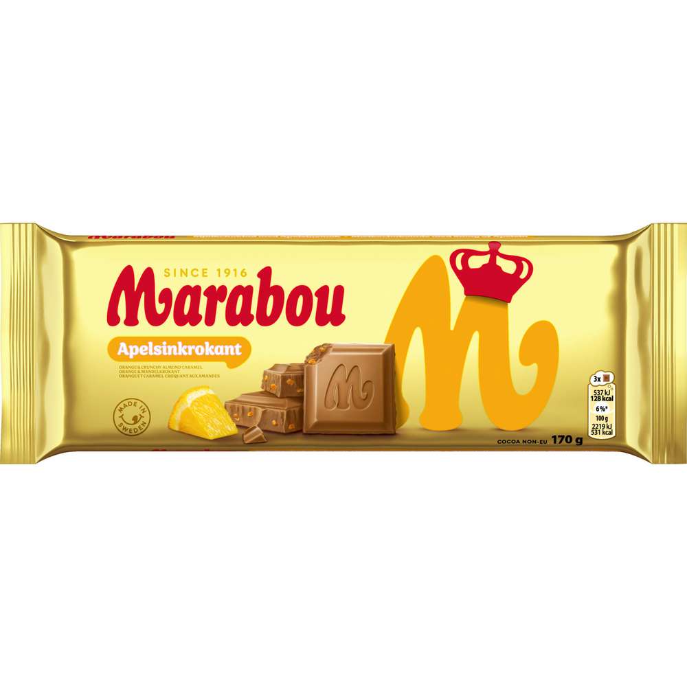 Produktabbildung Marabou Tafelschokolade Apfelsinkrokant