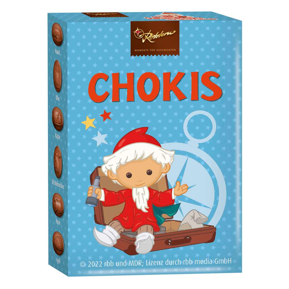 Produktabbildung Rotstern Chokis Vollmilchschokoladen-Bohnen, Sandmännchen