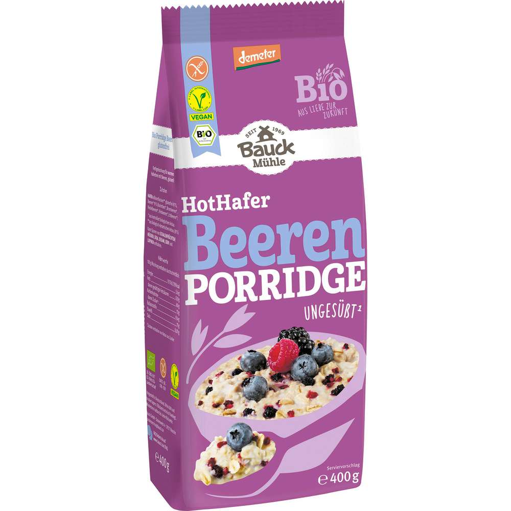 Produktabbildung Bauckhof Bio Demeter Haferbrei Hot Hafer, Beere