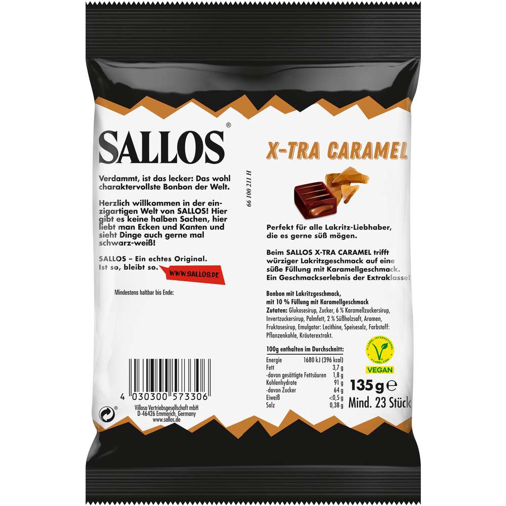 Produktabbildung Sallos Lakritz Bonbons  X-TRA Caramel