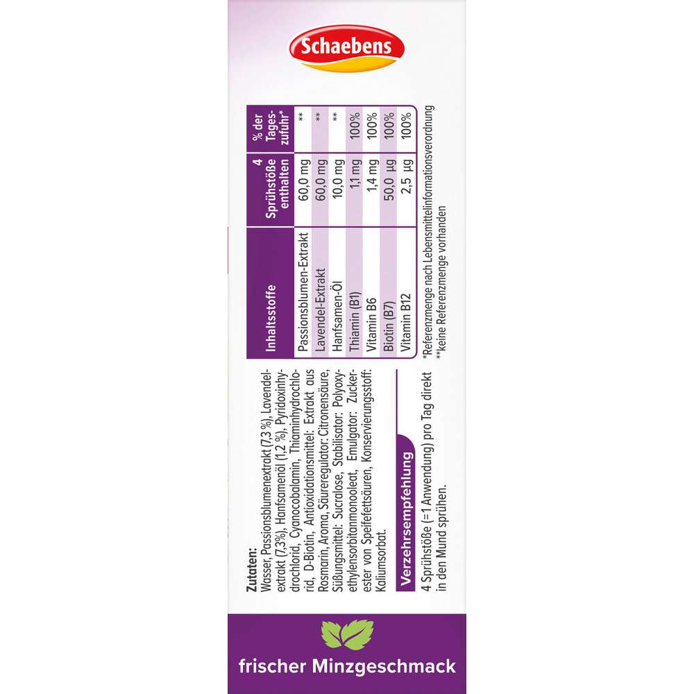 Produktabbildung Schaebens Innere Ruhe, Sofort -Spray + Hanfsamenöl