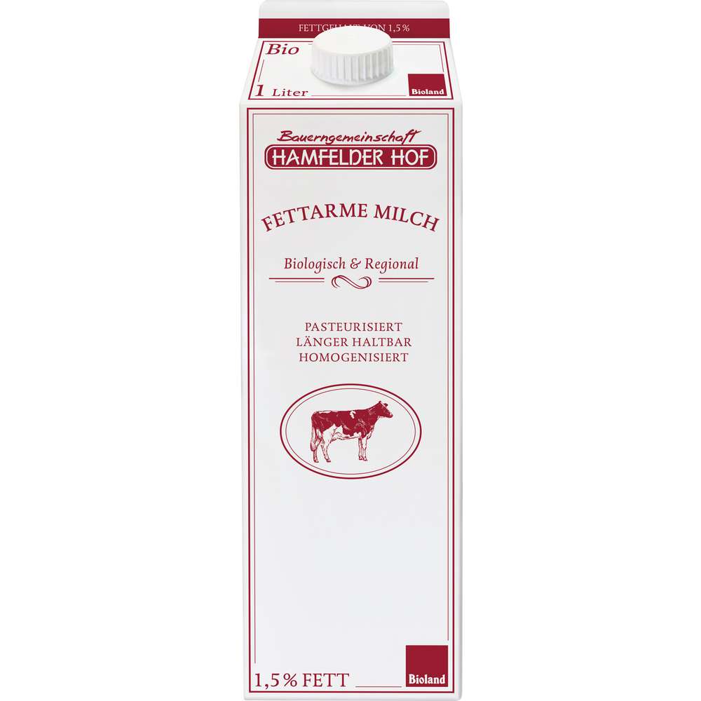 Produktabbildung Hamfelder Hof Bio Fettarme Milch 1,5% Fett