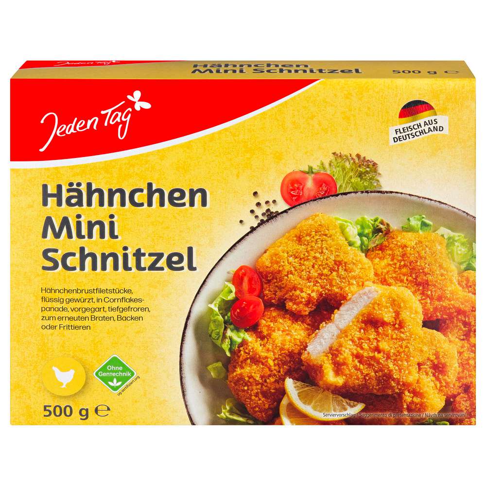 Produktabbildung Jeden Tag Hähnchen Mini-Schnitzel, tiefgekühlt