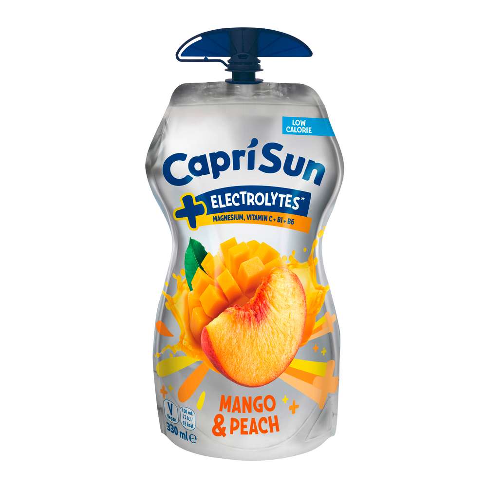 Produktabbildung Capri-Sun Fruchtgetränk Mango Peach + Electrolytes, wenig Kalorien