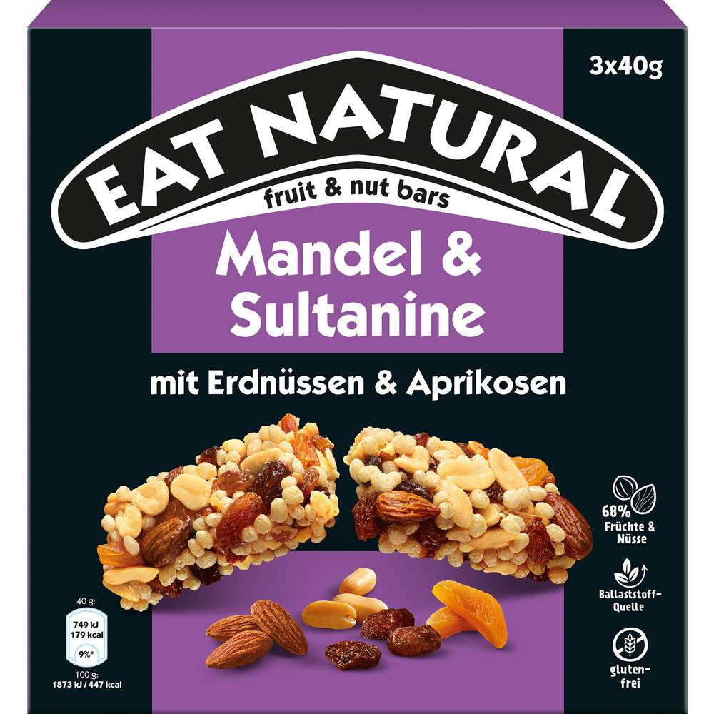 Produktabbildung Eat Natural Müsliriegel Vegan, Mandel/Sultanine
