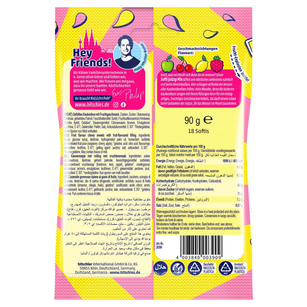 Produktabbildung Hitschler Kaubonbons Softi, Juizzy Mix