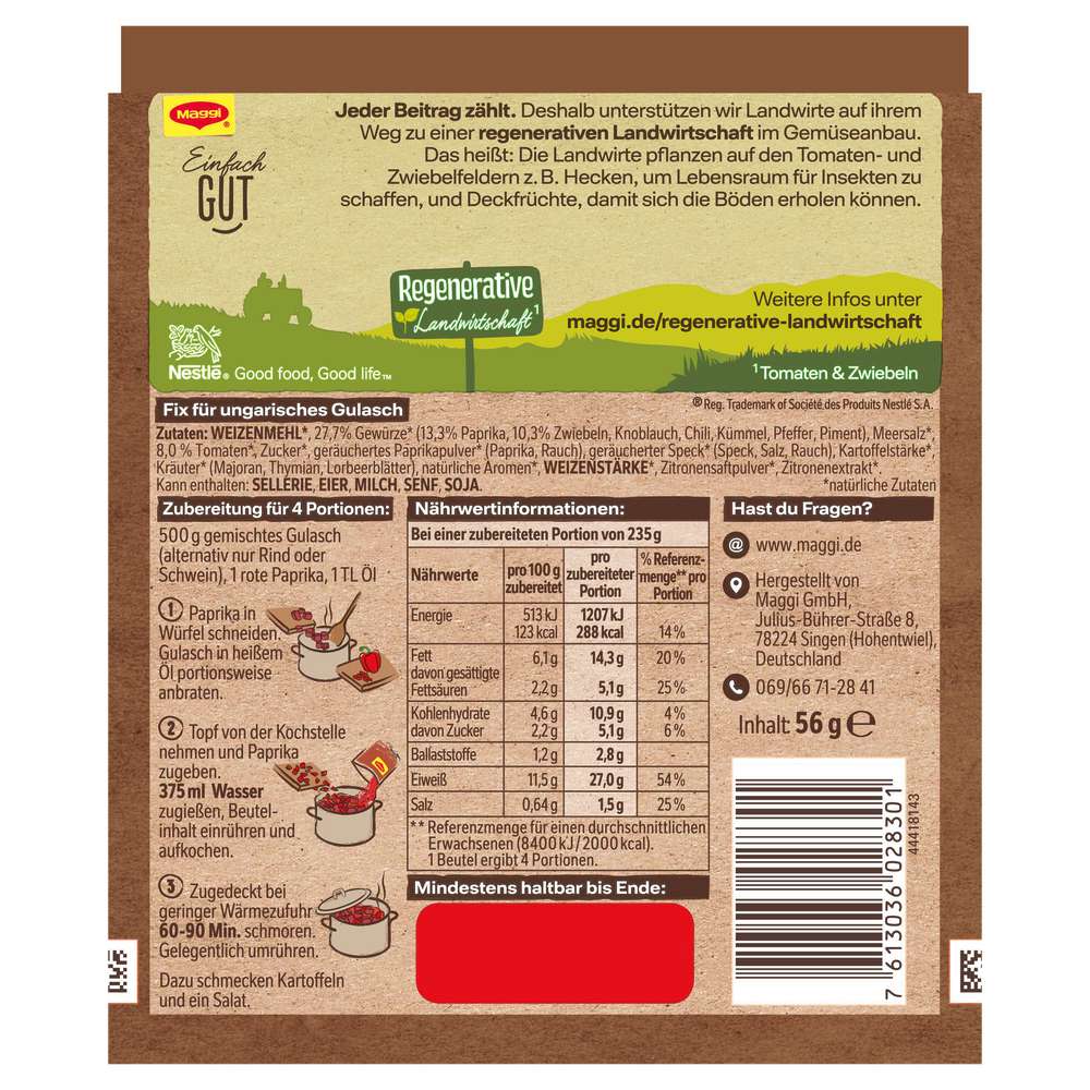 Produktabbildung Maggi Maggi Fix, Ungarisches Gulasch