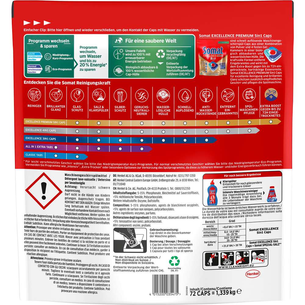 Produktabbildung Somat Spülmaschinen-Caps 5in1, Excellence Premium