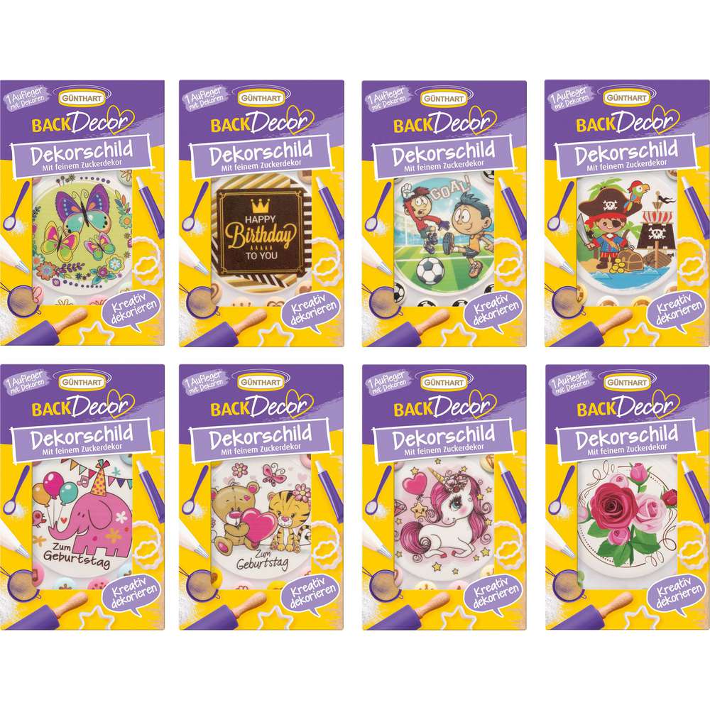 Produktabbildung Günthart Dekorschilder Zuckerdekor, sortiert