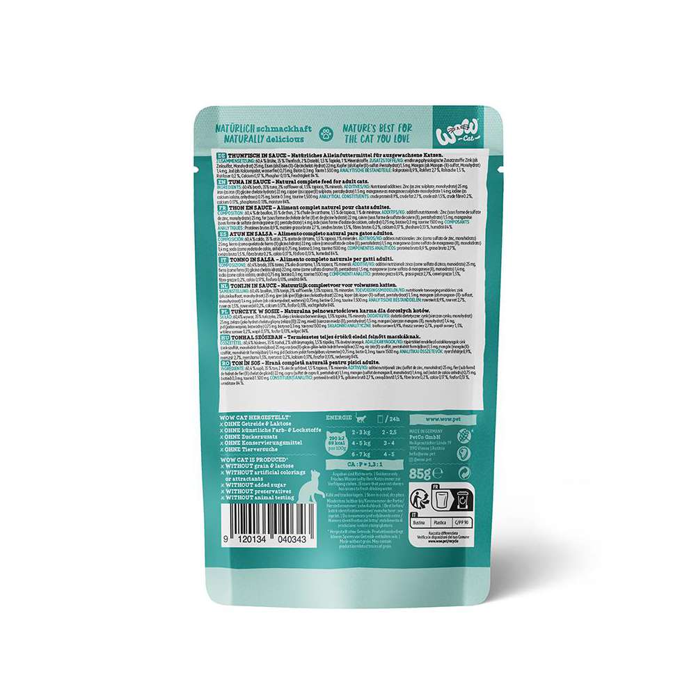 Produktabbildung WOW Katzen-Nassfutter, Thunfisch/Sauce