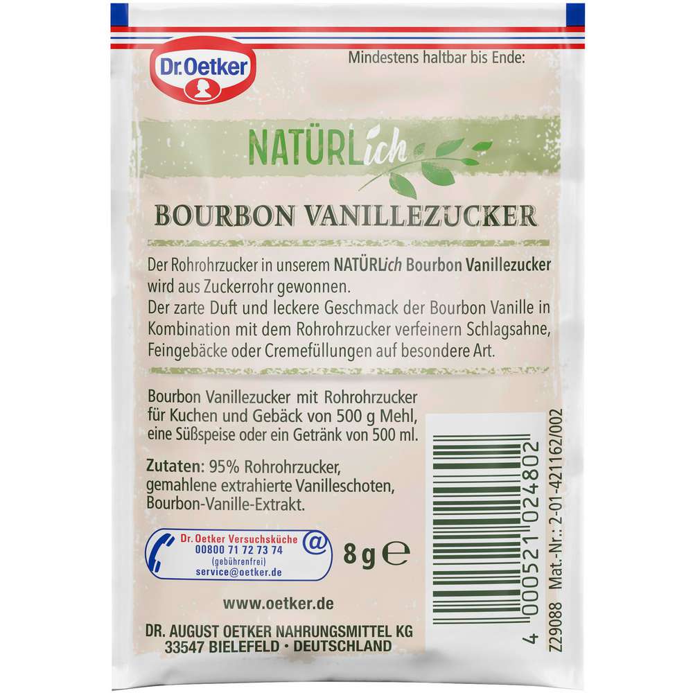Produktabbildung Dr. Oetker Bourbon Vanillezucker mit Rohrzucker