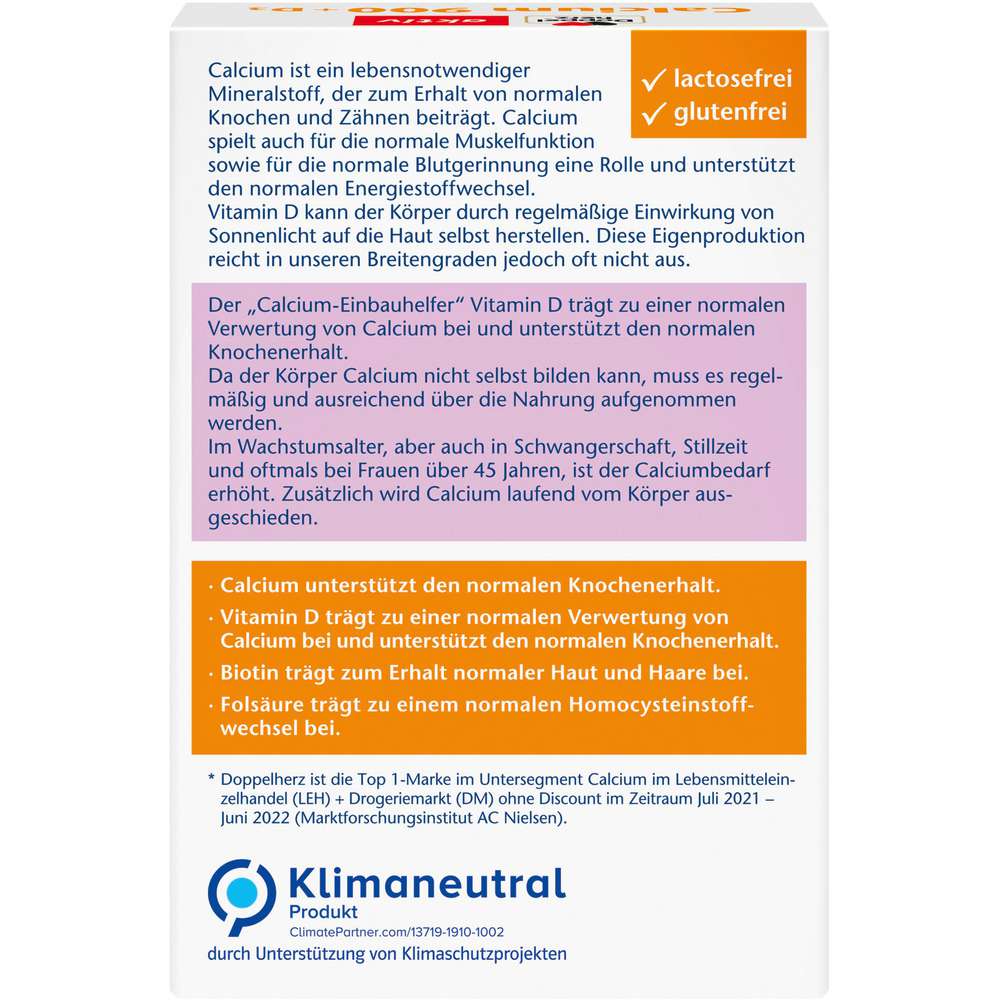 Produktabbildung Doppelherz Calcium 900 + D3 + Biotin + Folsäure Kapseln