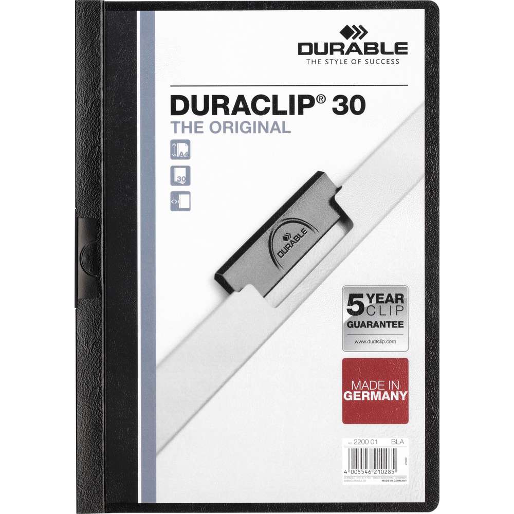Produktabbildung DURABLE Klemmhefter DURACLIP ORIGINAL 30, DIN A4, schwarz