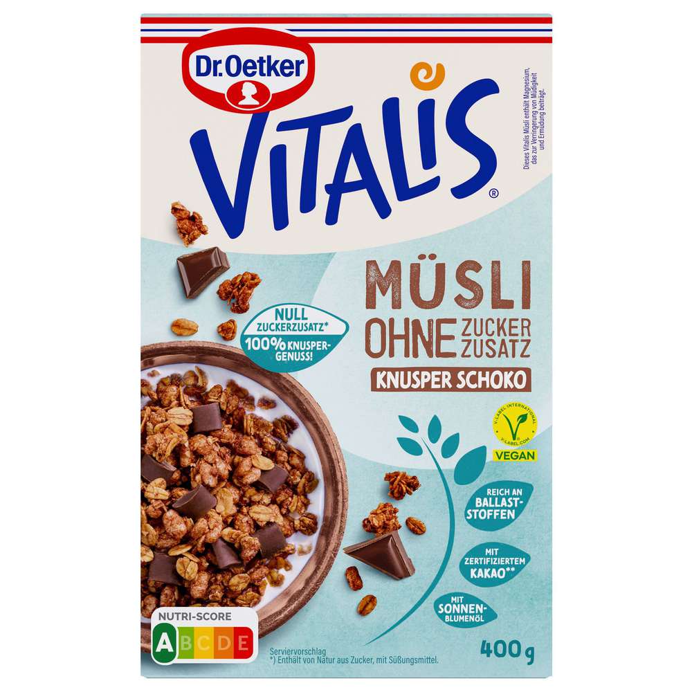 Produktabbildung Dr. Oetker Müsli Vitalis, Knusper Schoko