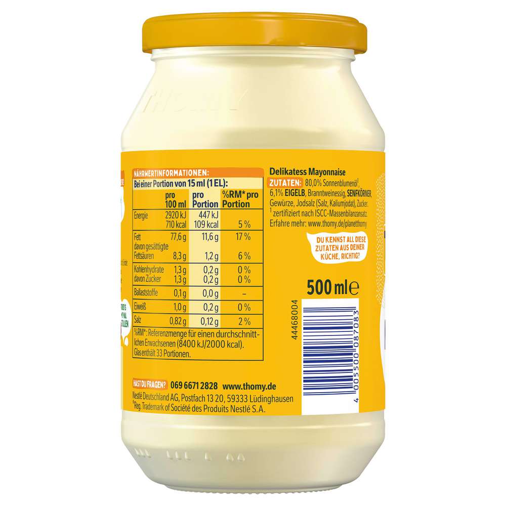 Produktabbildung Thomy Delikatess Mayonnaise